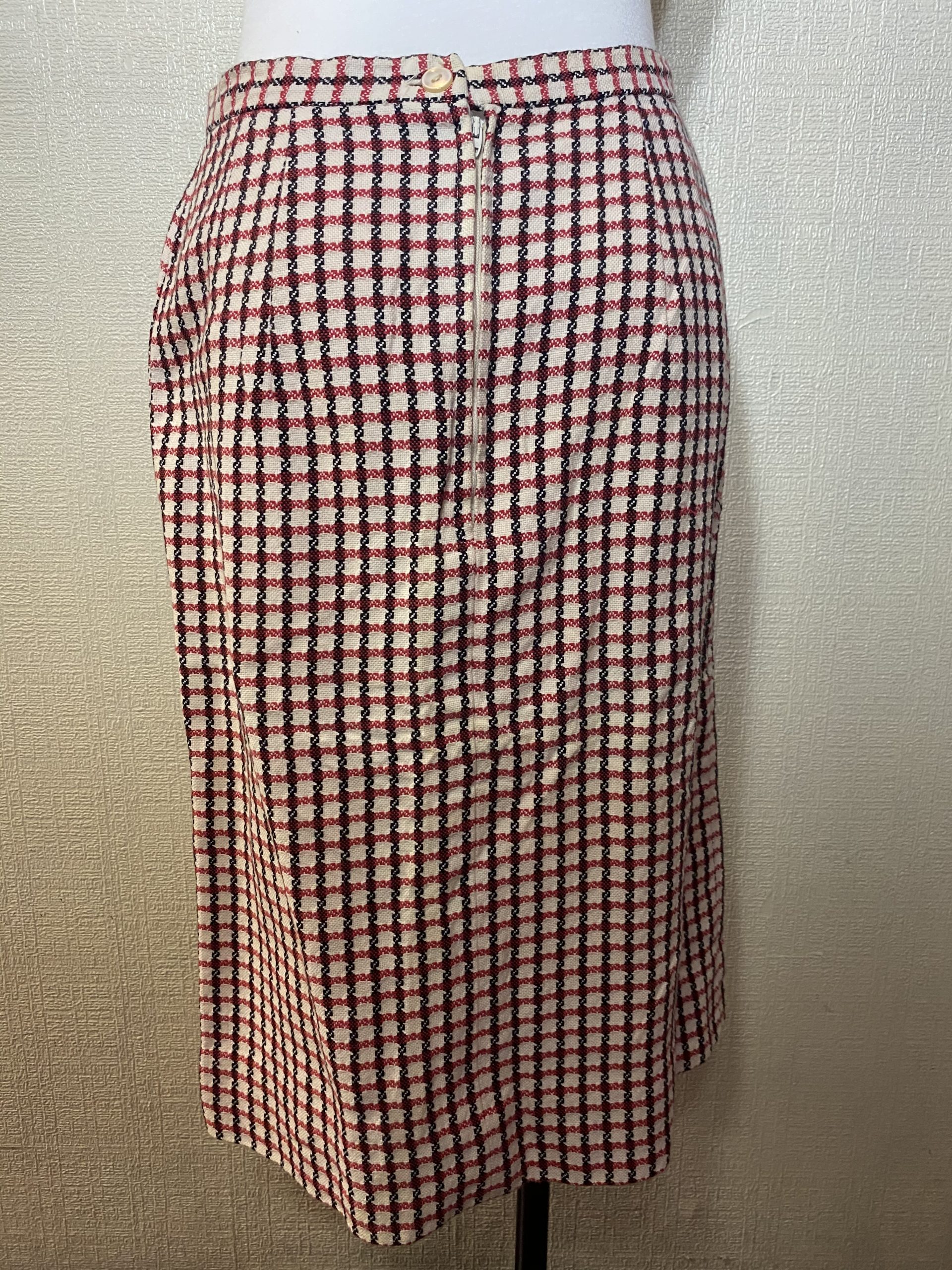 1960s スーツセットアップ 半袖&スカート チェック柄 | 京都 