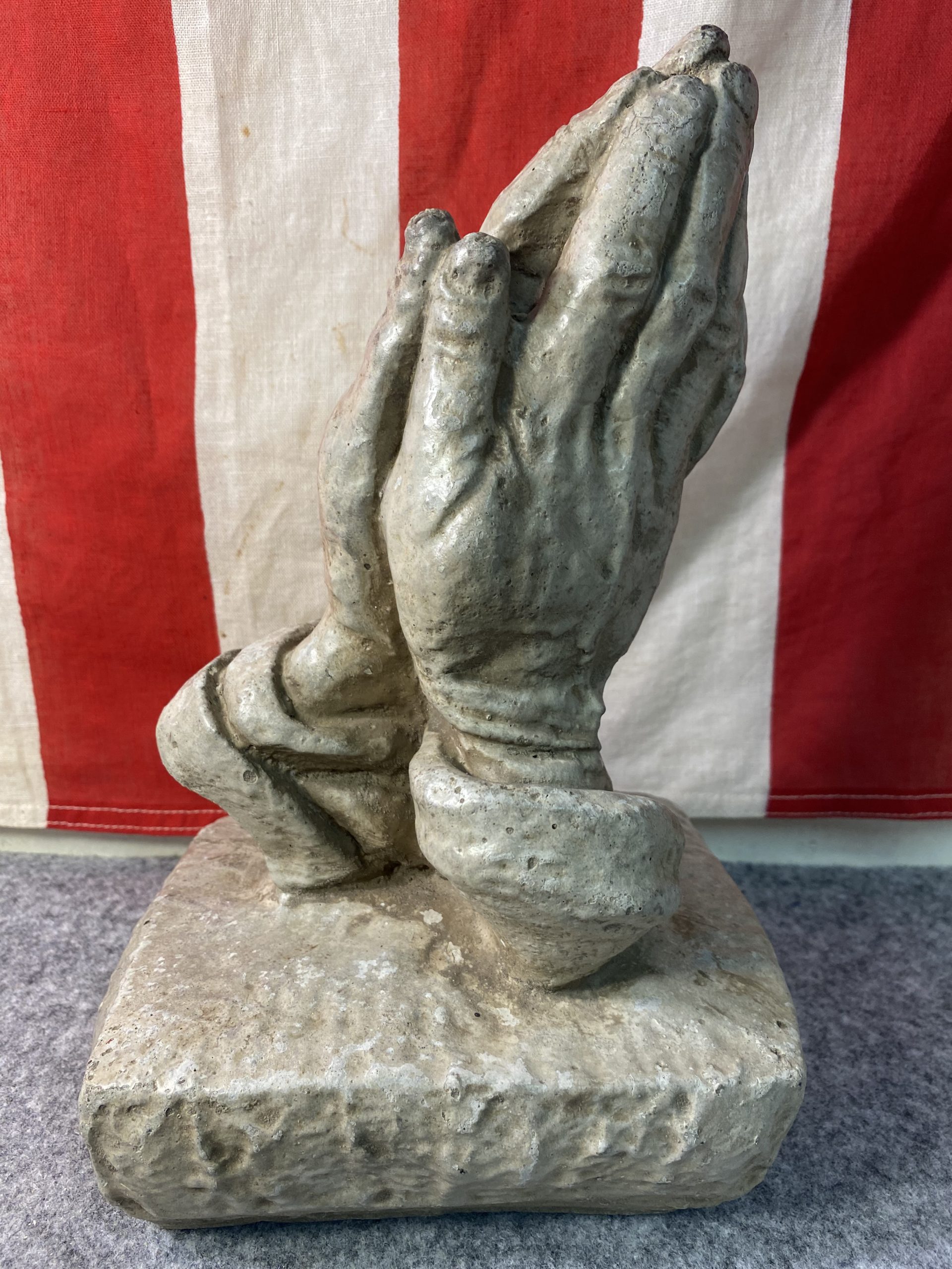 ビンテージ/アンティーク プレイングハンズ 石彫刻 置物 キリスト 祈り